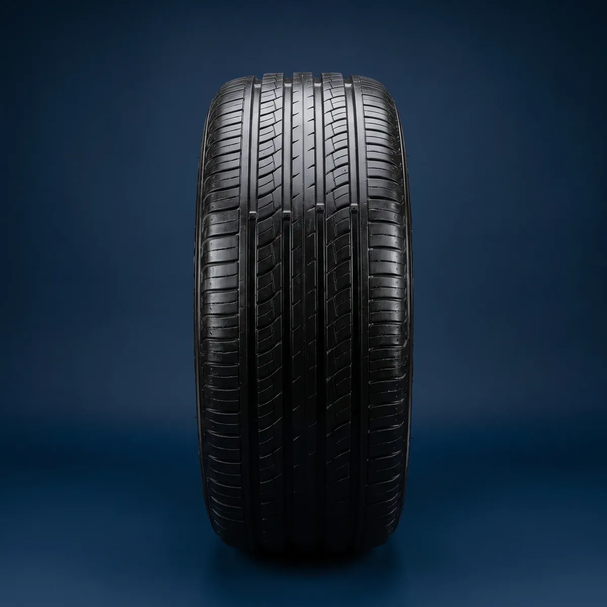 Illustration of a quality used tire in good condition with deep clean tread